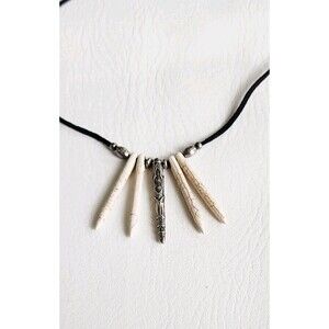 Sterling Silver Silpada New Culture Howlite Suede Necklace N3256  Adjustable